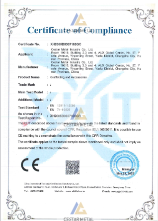 Cestar Scaffold CE certification